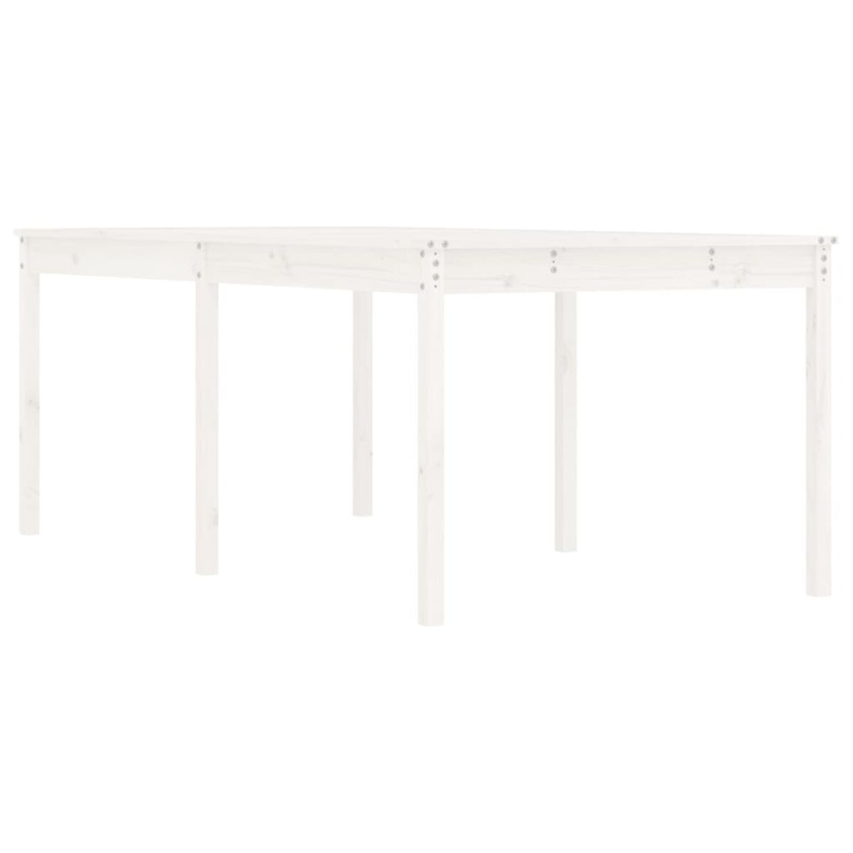 vidaXL Stół ogrodowy, biały, 203,5x100x76 cm, lite drewno sosnowe