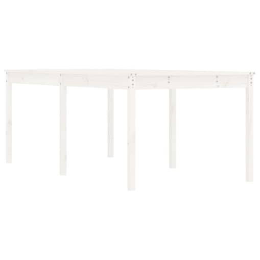 vidaXL Stół ogrodowy, biały, 203,5x100x76 cm, lite drewno sosnowe