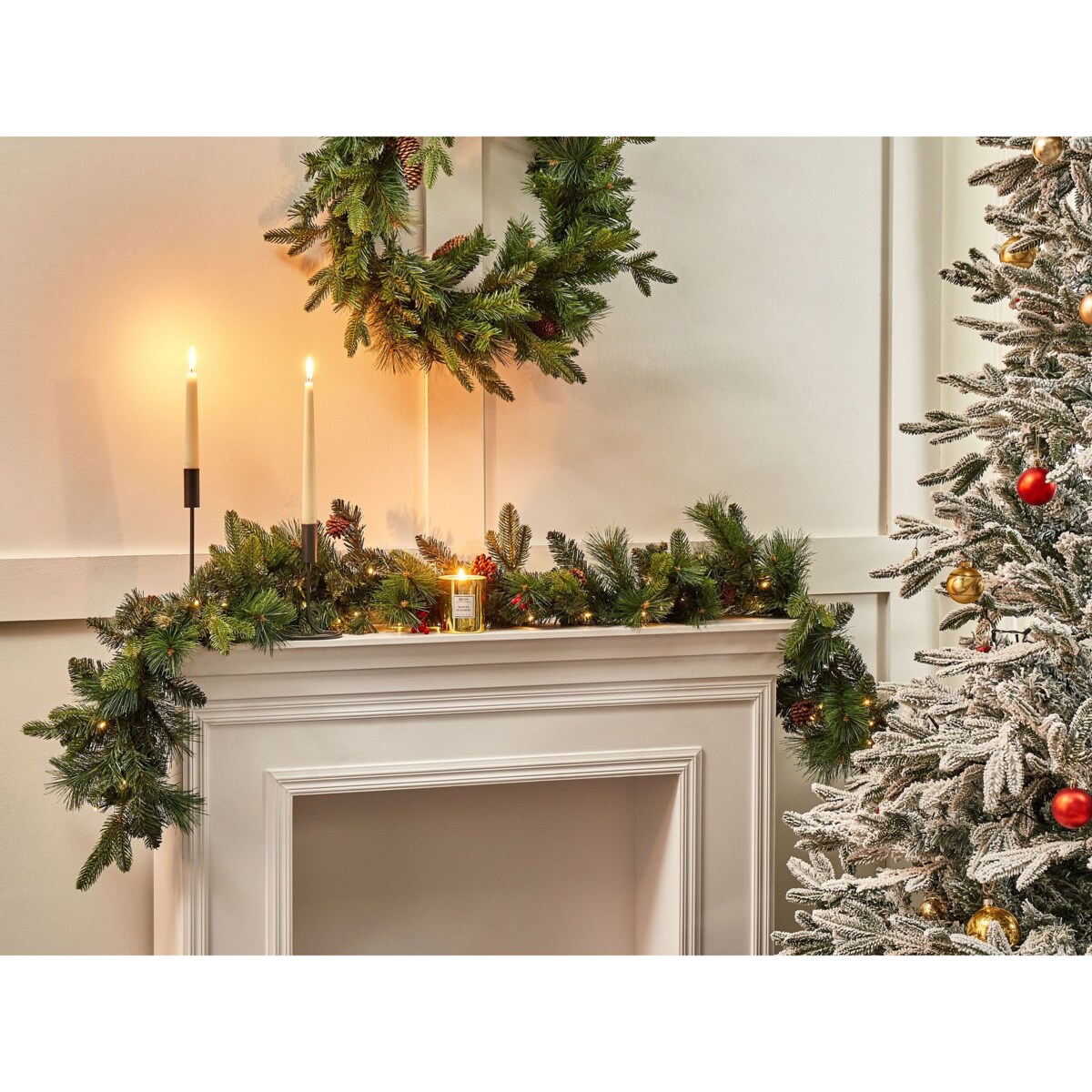 Świąteczna girlanda LED WHITEHORN 180 cm Ciemnozielony