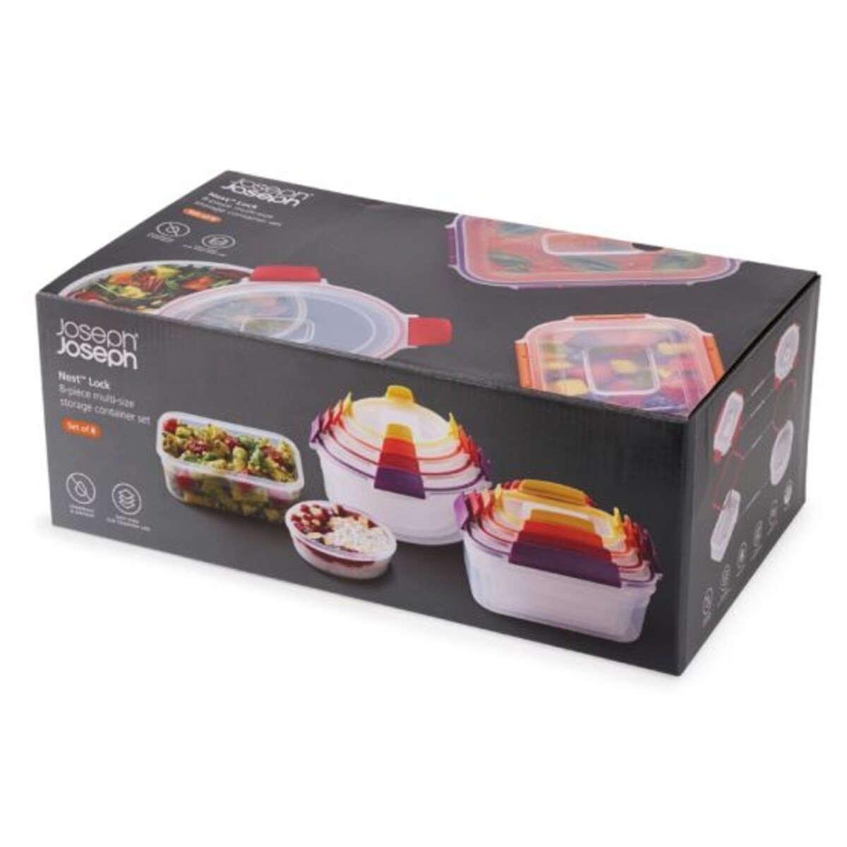 Zestaw 8 pojemników Multicolor Nest Lock Joseph Joseph