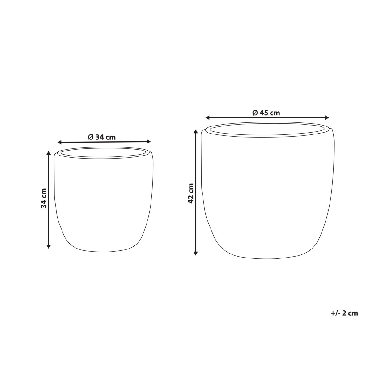 Zestaw 2 doniczek na kwiaty z technorattanu brązowy BERBERIS