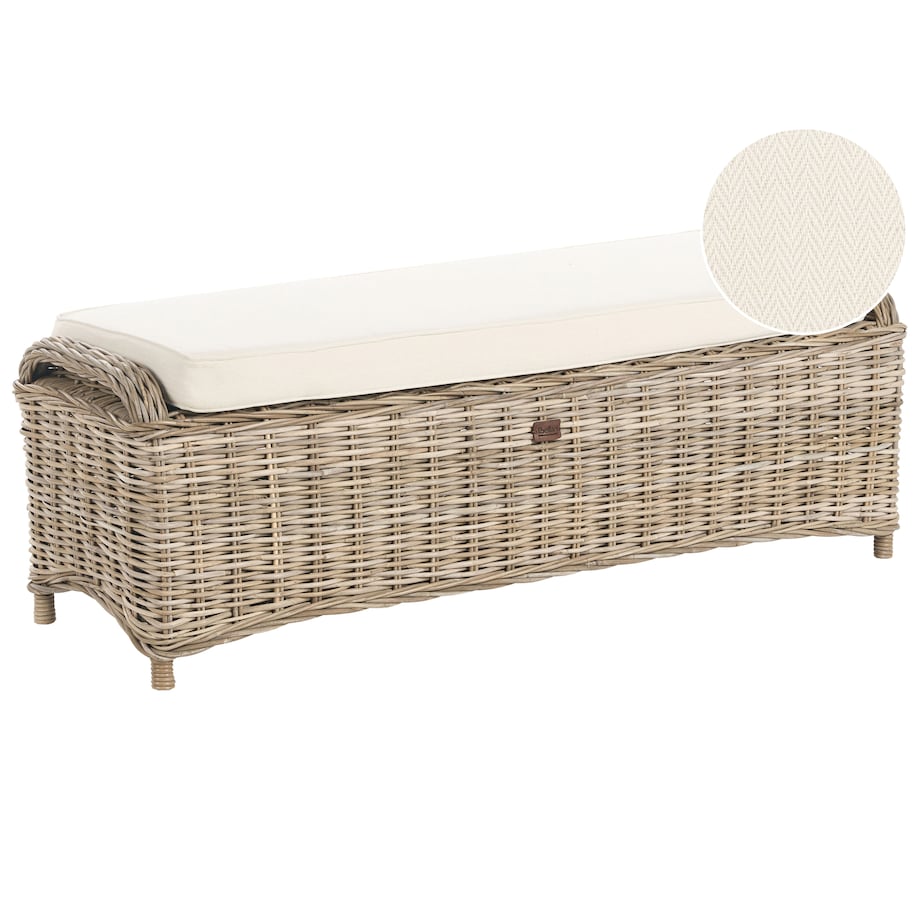 Otomana ogrodowa SUSUA 140 cm Rattan Naturalny