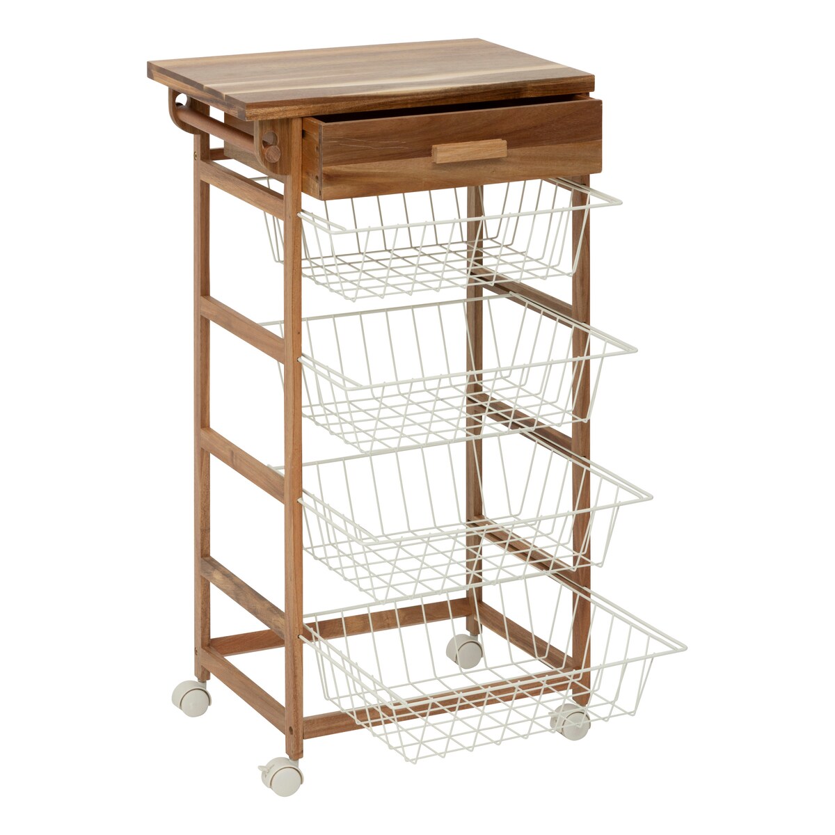 Wózek kuchenny ACACIA z 4 koszami, 89 cm