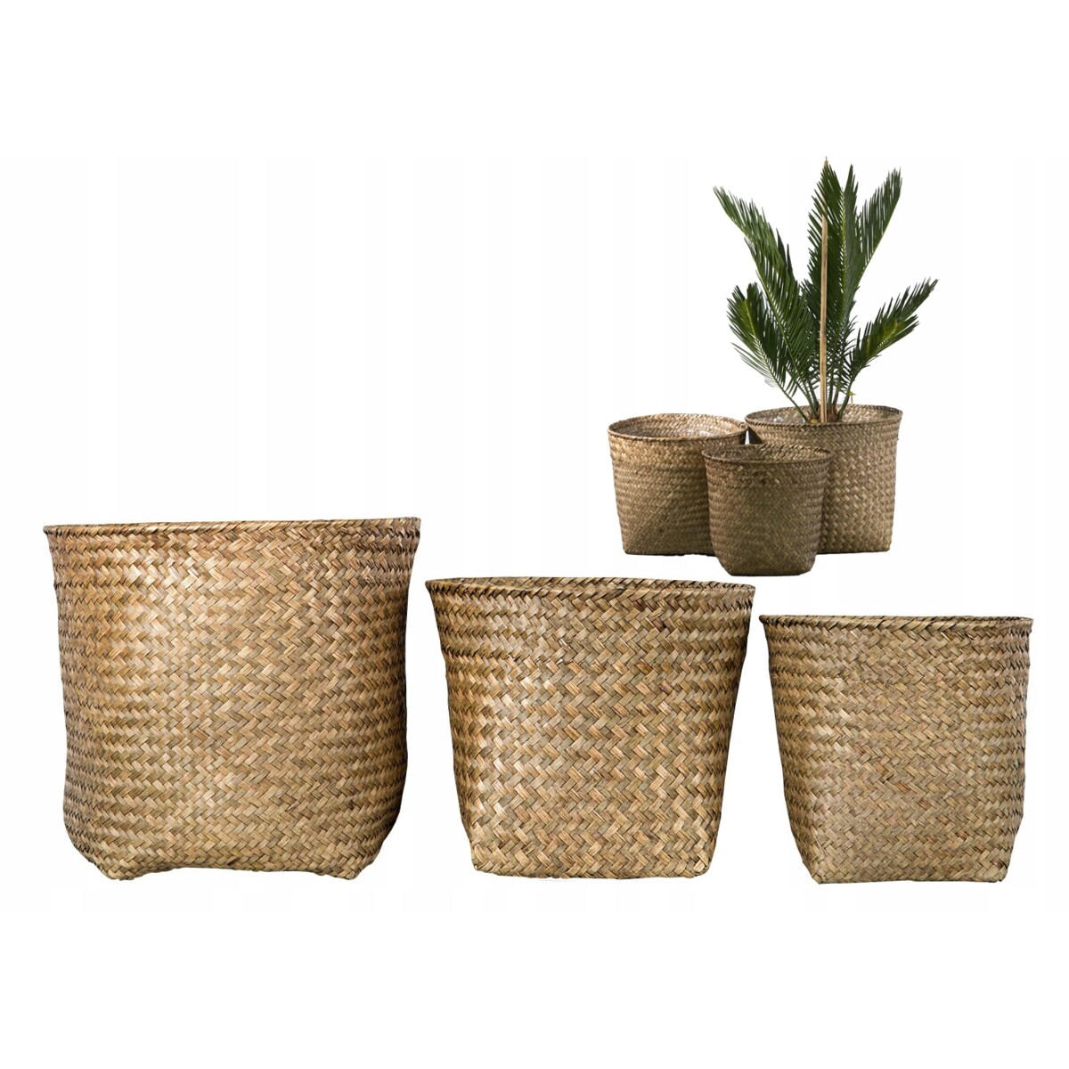 DONICZKA KOSZYK STYL BOHO naturalna donica osłonka na bonsai 3 szt