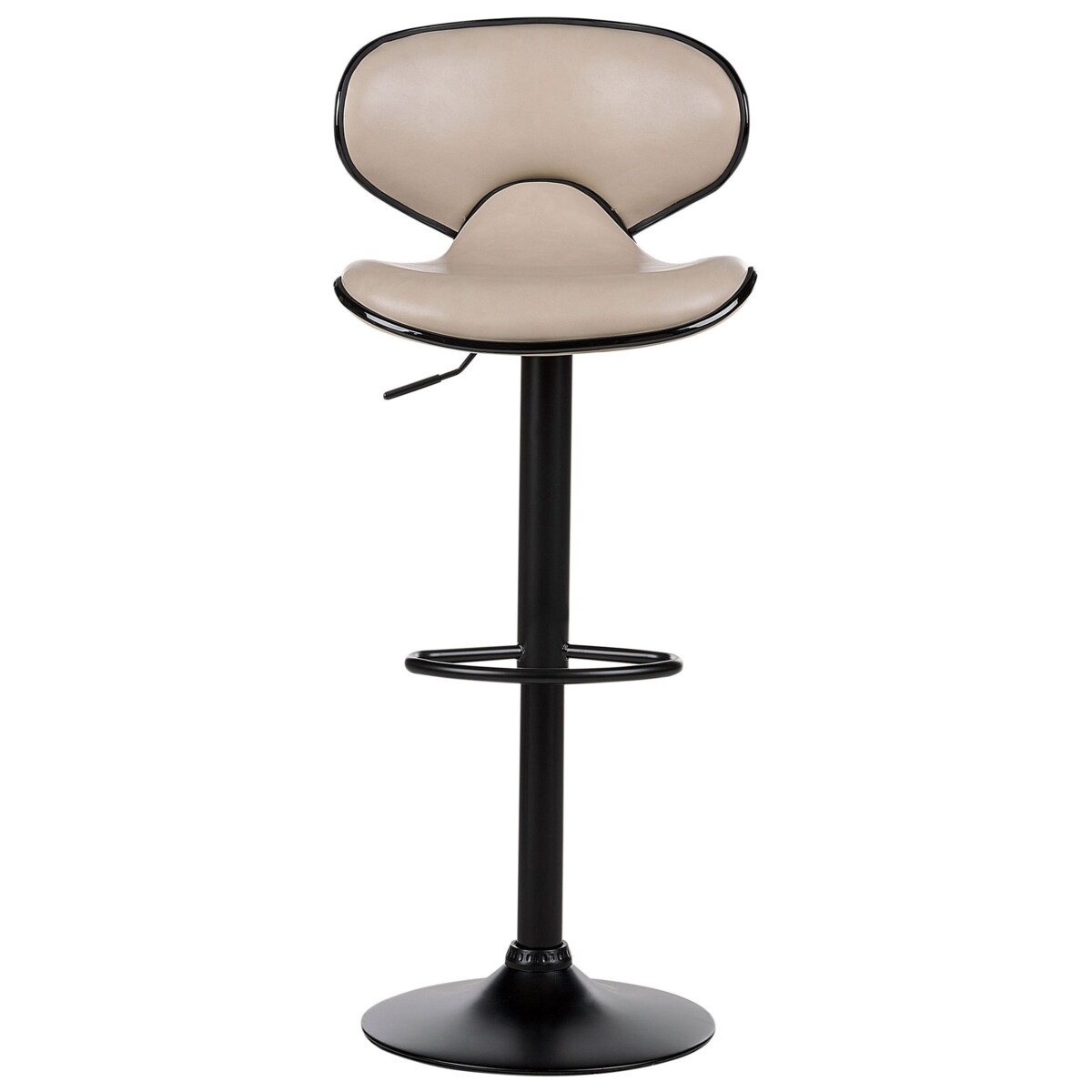 Zestaw 2 krzeseł barowych CONWAY Ekoskóra Obrotowy Jasnobeżowy