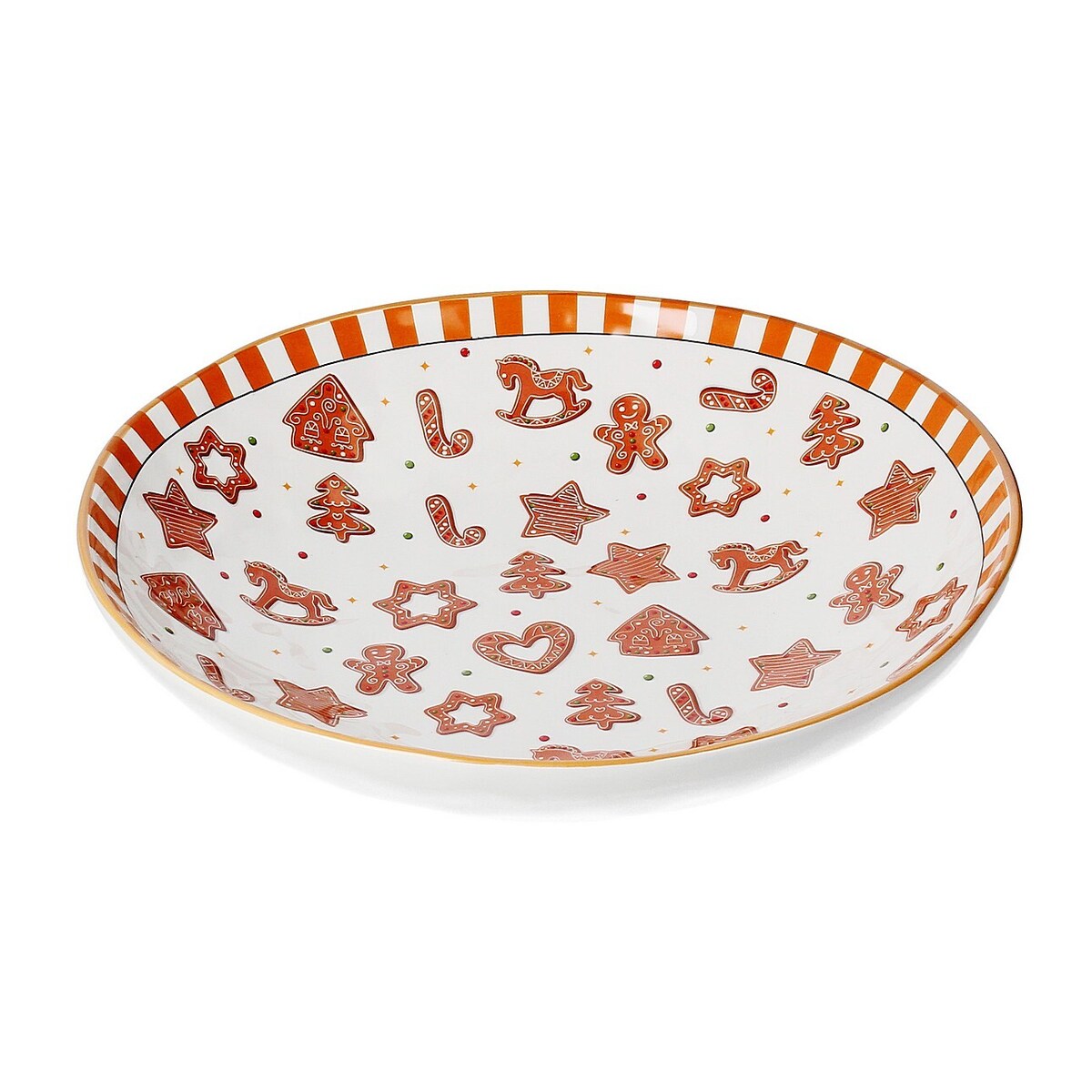 Misa świąteczna Gingerdream 33x8 cm boże narodzenie, święta, świąteczne, biały-pomarańczowy-brązowy, 33x33x8 cm