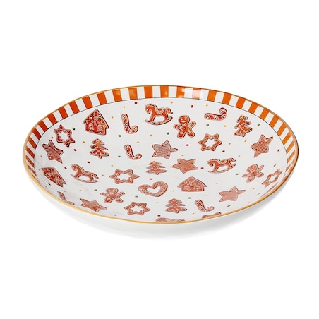 Misa świąteczna Gingerdream 33x8 cm boże narodzenie, święta, świąteczne, biały-pomarańczowy-brązowy, 33x33x8 cm