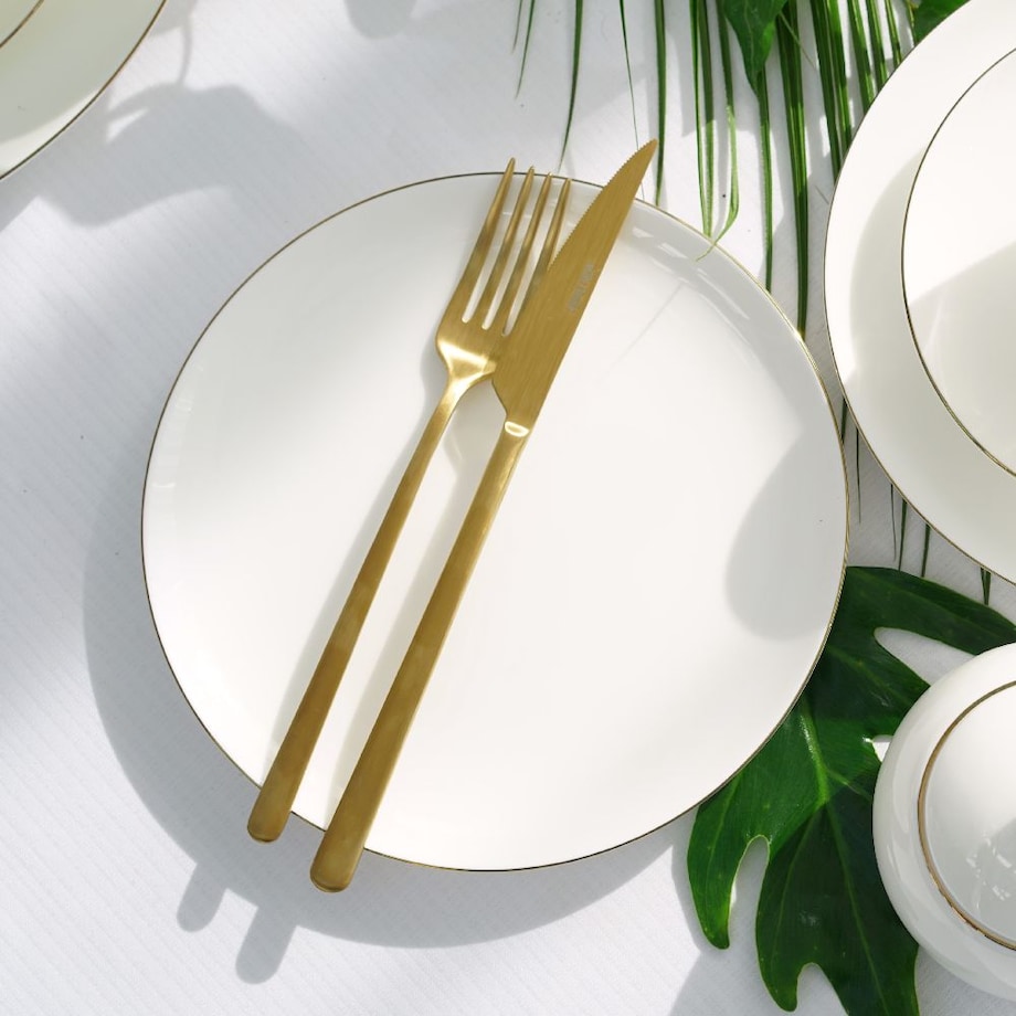 VILLA ITALIA Serwis obiadowy porcelanowy na 6 osób BOSTON Gold