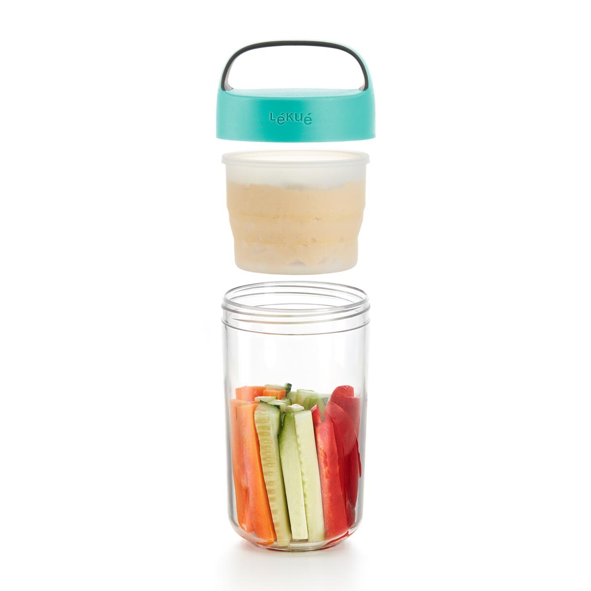 Pojemnik JAR TO GO turkusowy 600 ml / Lekue