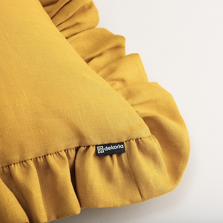 Poszewka Paula z falbaną 45x45 miodowy