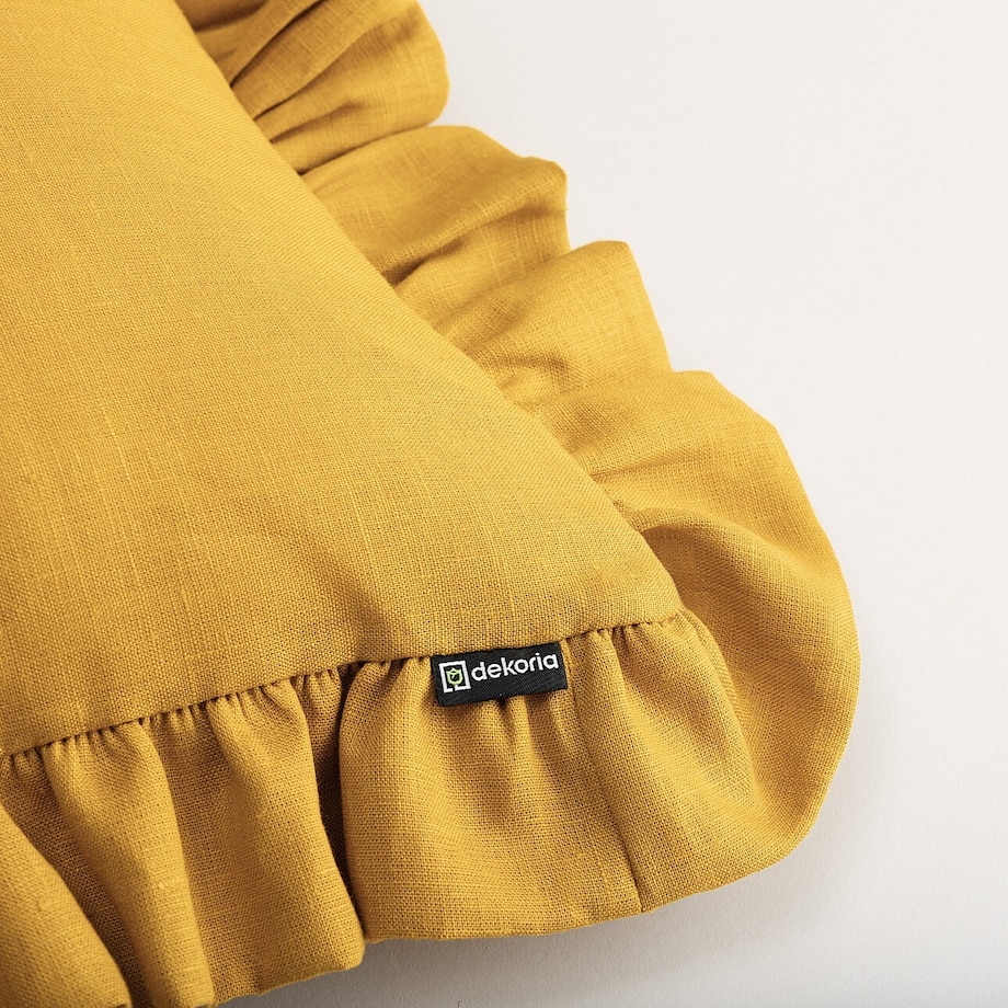 Poszewka Paula z falbaną 45x45 miodowy