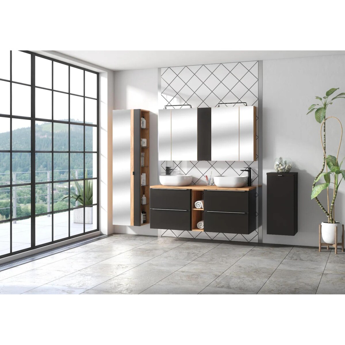 Szafka łazienkowa CAPRI 810 20 cm czarna mat