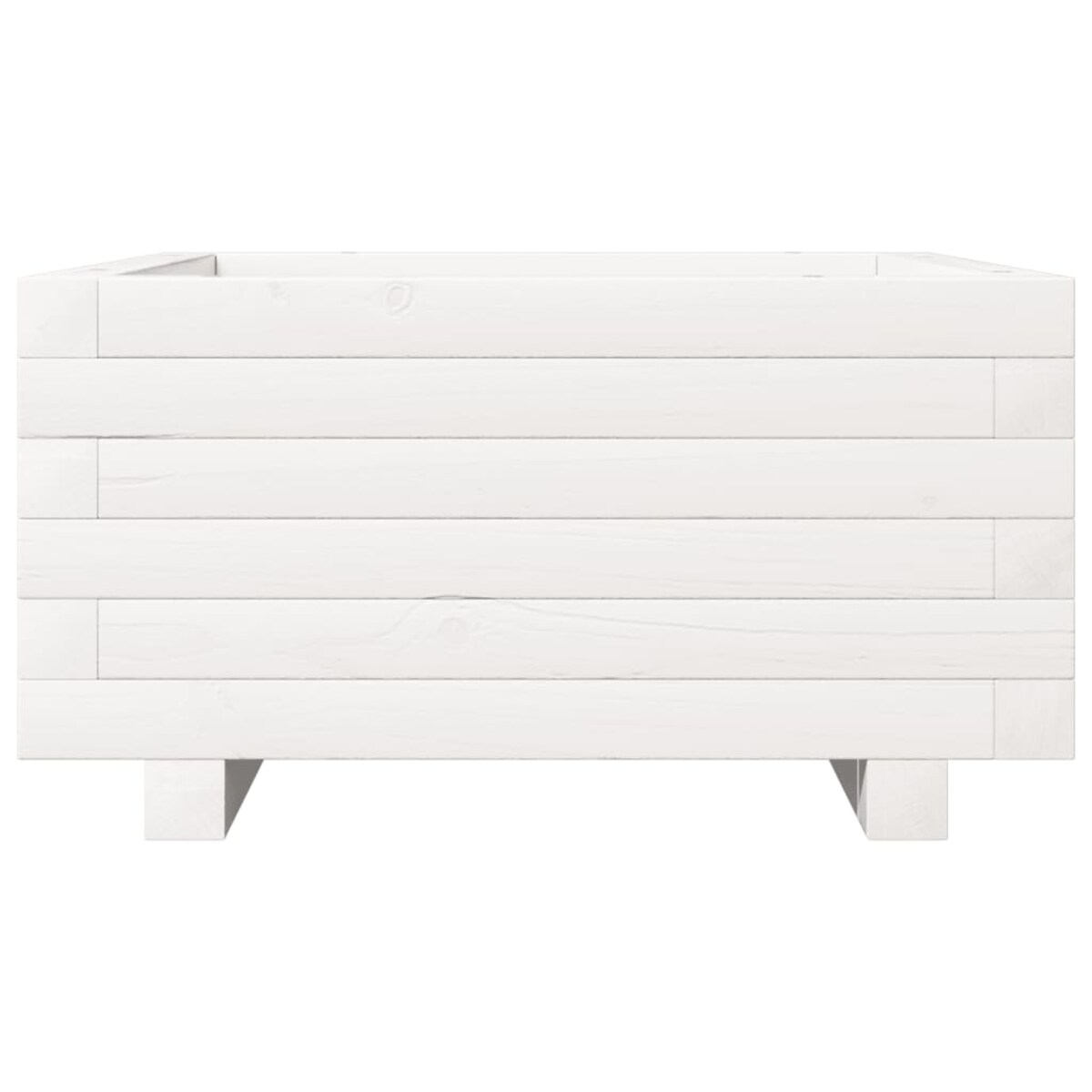 vidaXL Donica ogrodowa, biała, 50x50x26,5 cm, lite drewno sosnowe