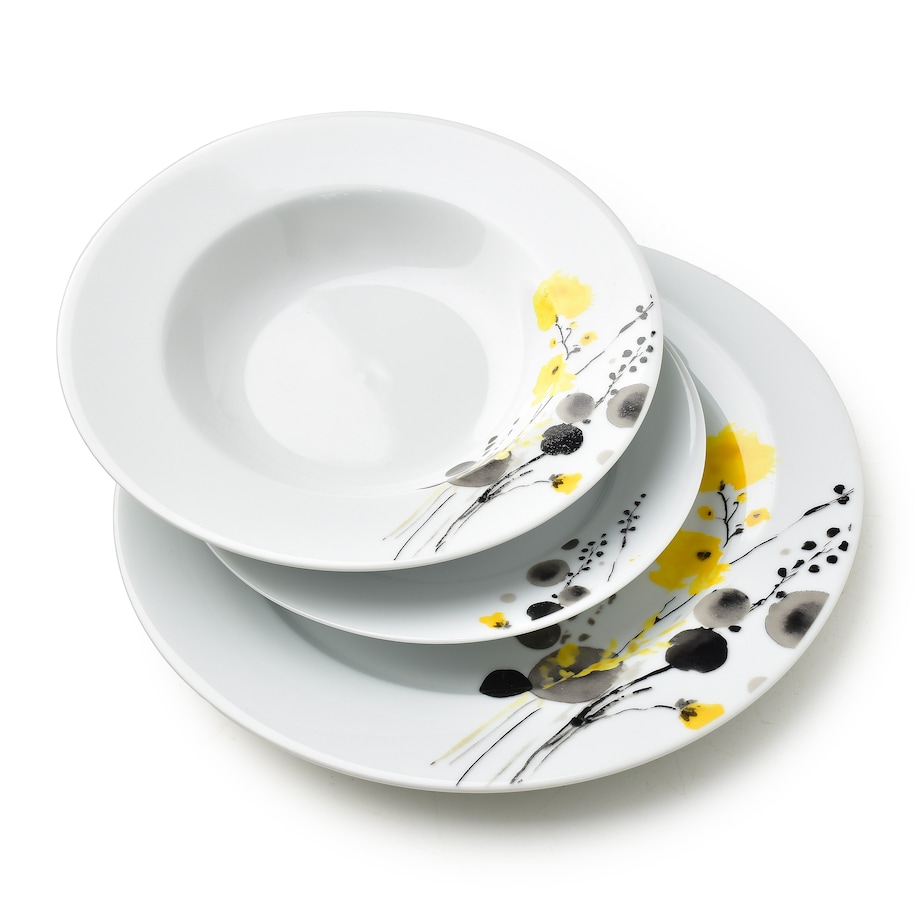 Komplet obiadowy 18-elementowy LEA YELLOW