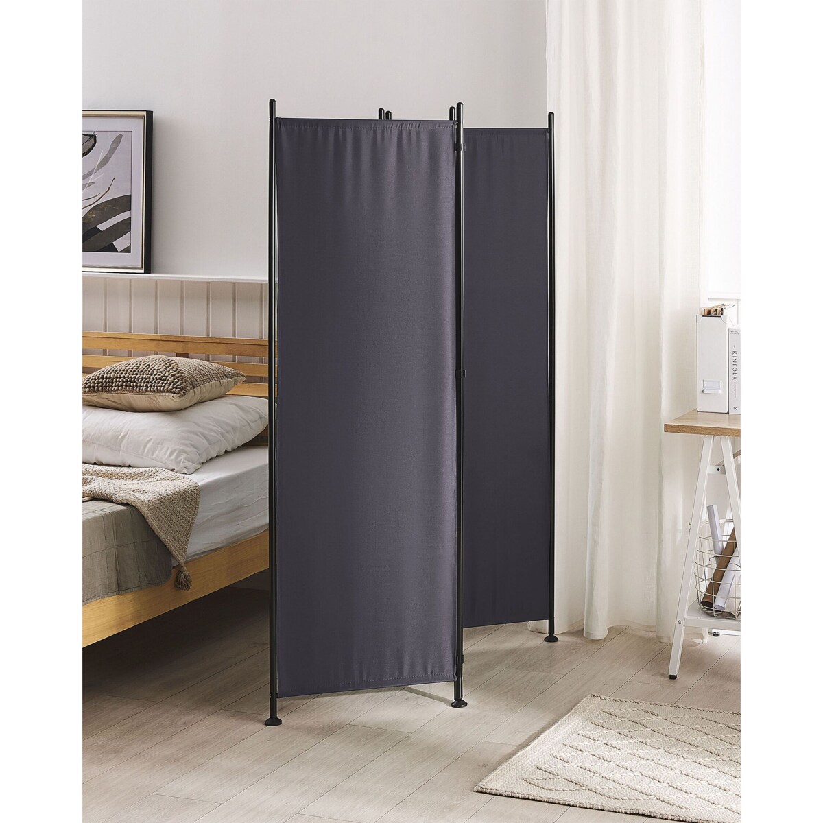 3-panelowy składany parawan pokojowy 160 x 170 cm szary NARNI