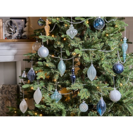 Zestaw 35 bombek SNOWFALL Szkło Niebieski
