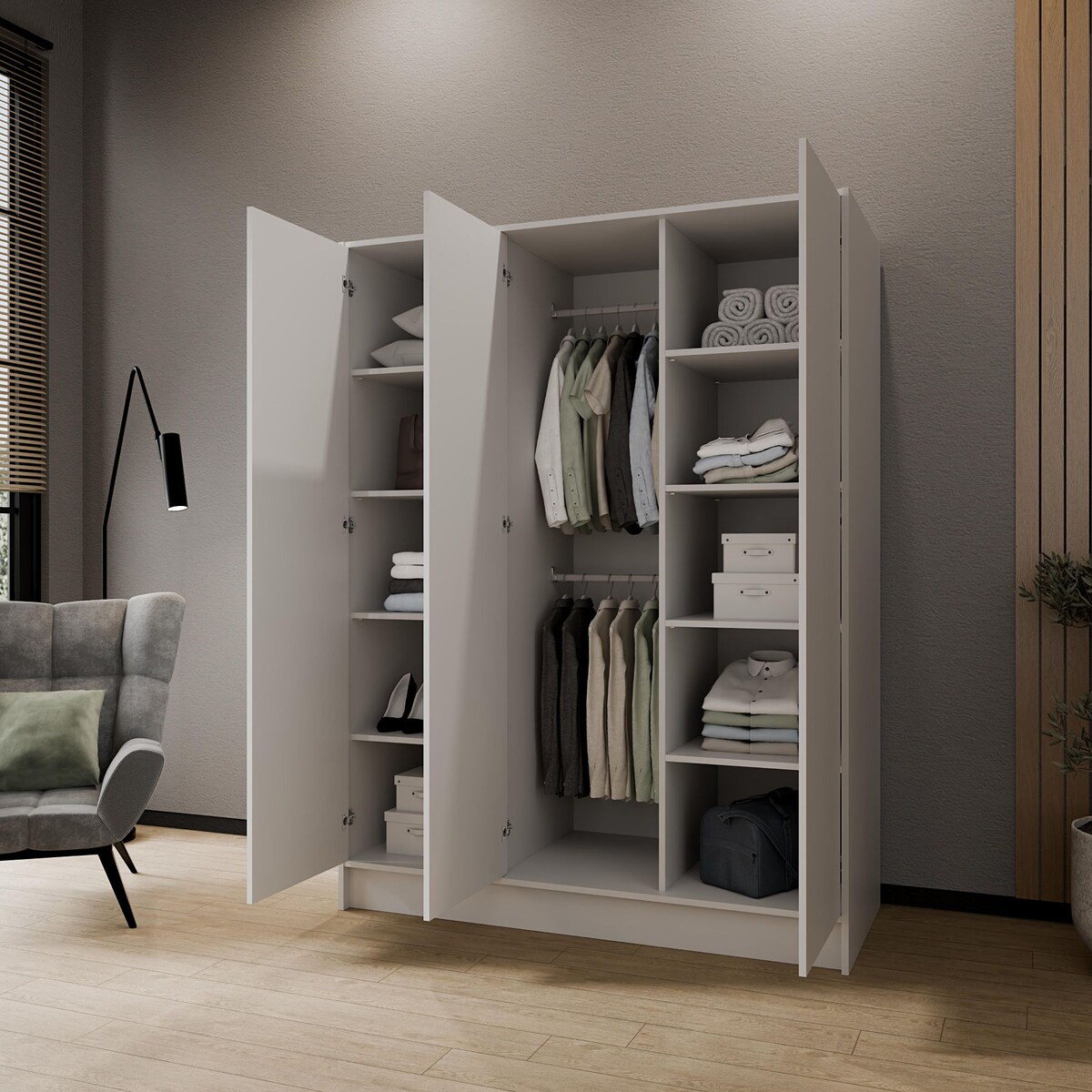 Szafa gładka 150 ALA bez lustra i bez uchwytów, biała