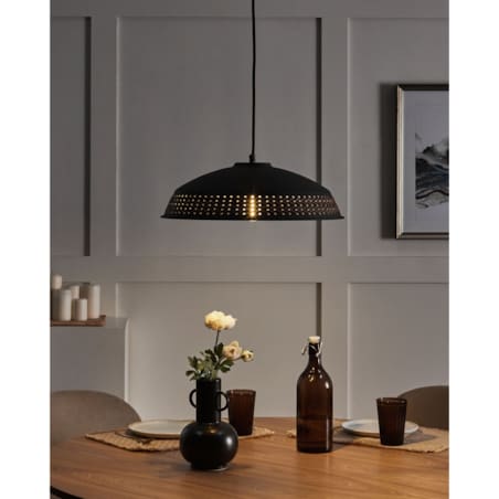 Lampa wisząca metalowa czarna MINILLAS