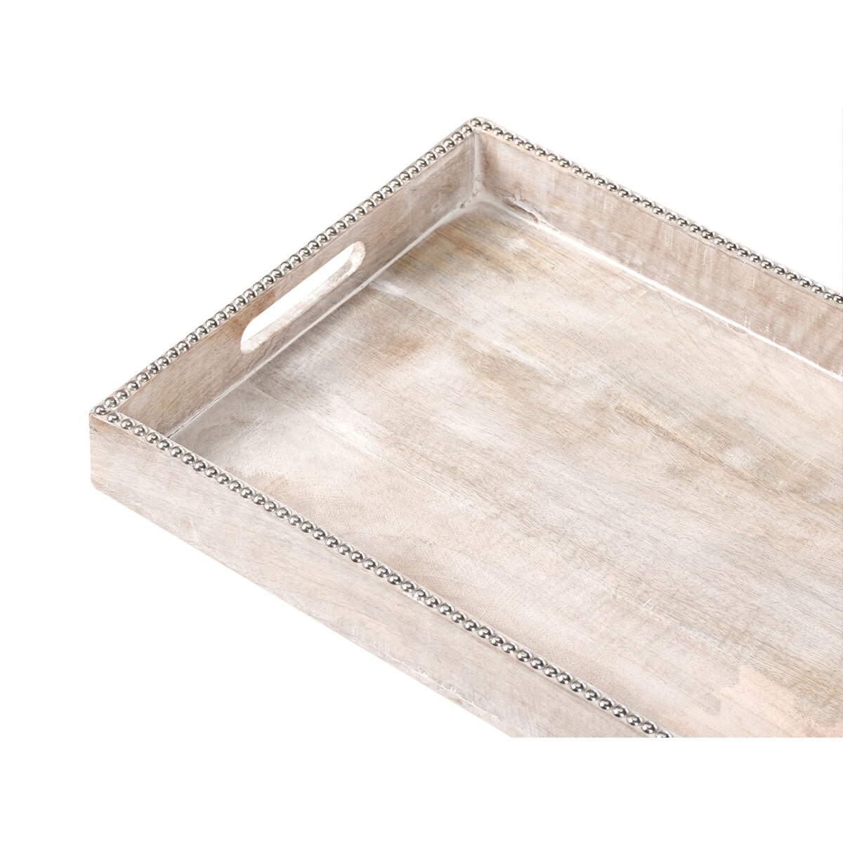 Zestaw 2 tac do serwowania QUENA Drewno mango Jasnobrązowy