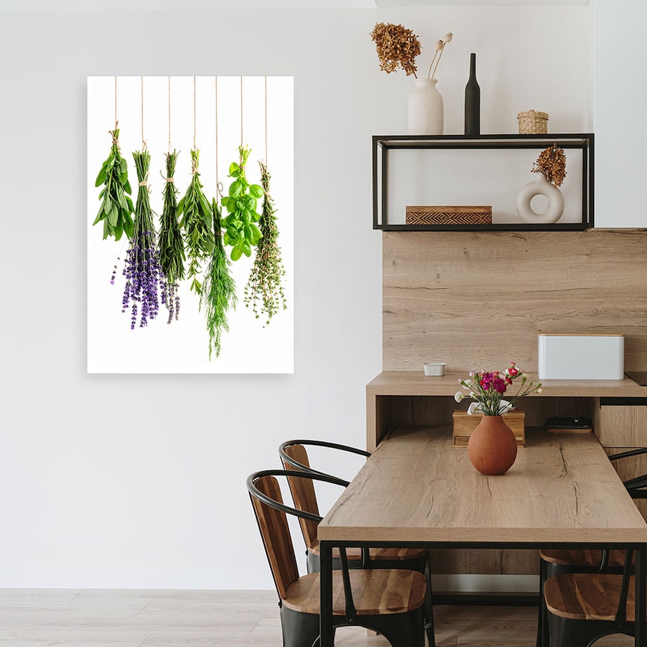 Obraz do kuchni jadalni, Wiszące zioła 60x90