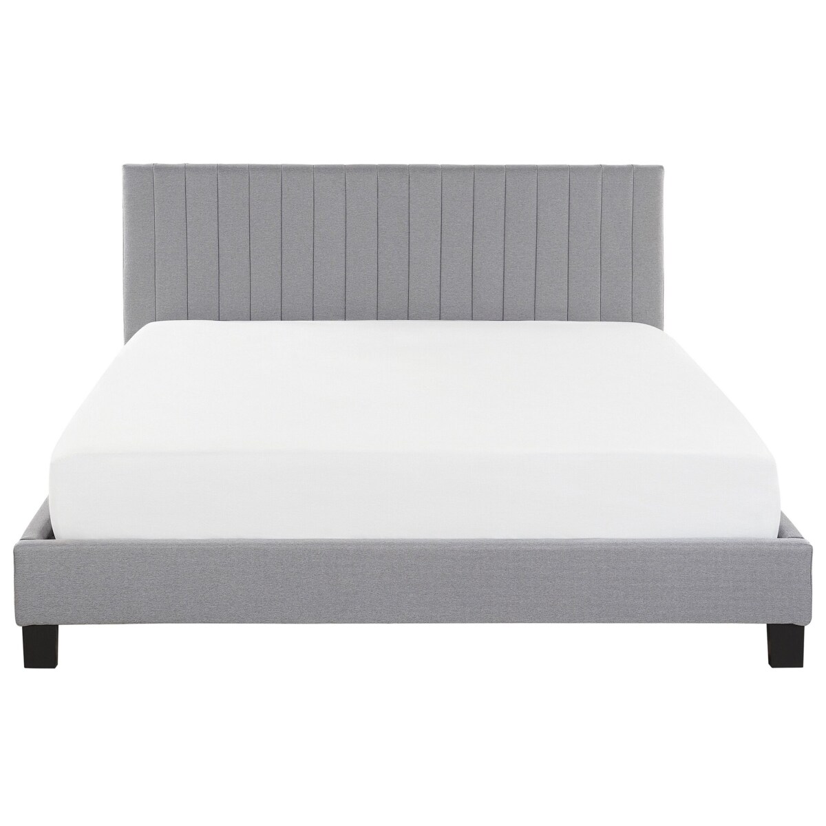 Łóżko tapicerowane 180 x 200 cm jasnoszare POITIERS