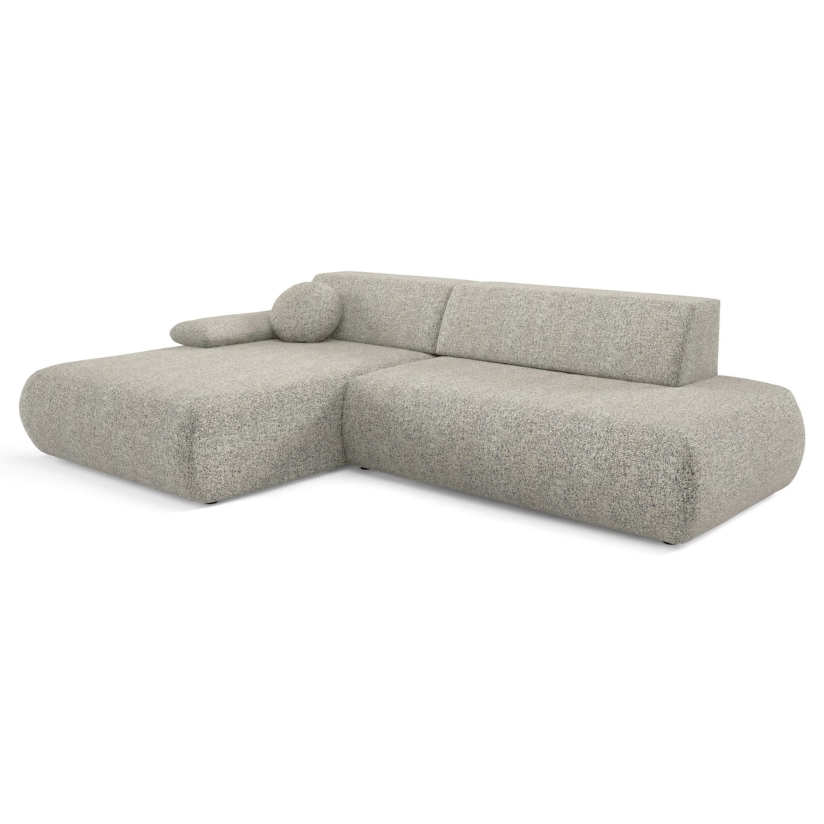 Narożnik rozkładany PENTI z pojemnikiem na pościel, lewy, szaro-beżowy