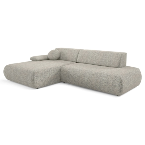 Narożnik rozkładany PENTI z pojemnikiem na pościel, lewy, szaro-beżowy