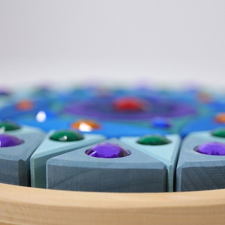 Układanka z kryształkami Mandala błyszcząca średnica 27 cm niebieska 4+ Grimm's