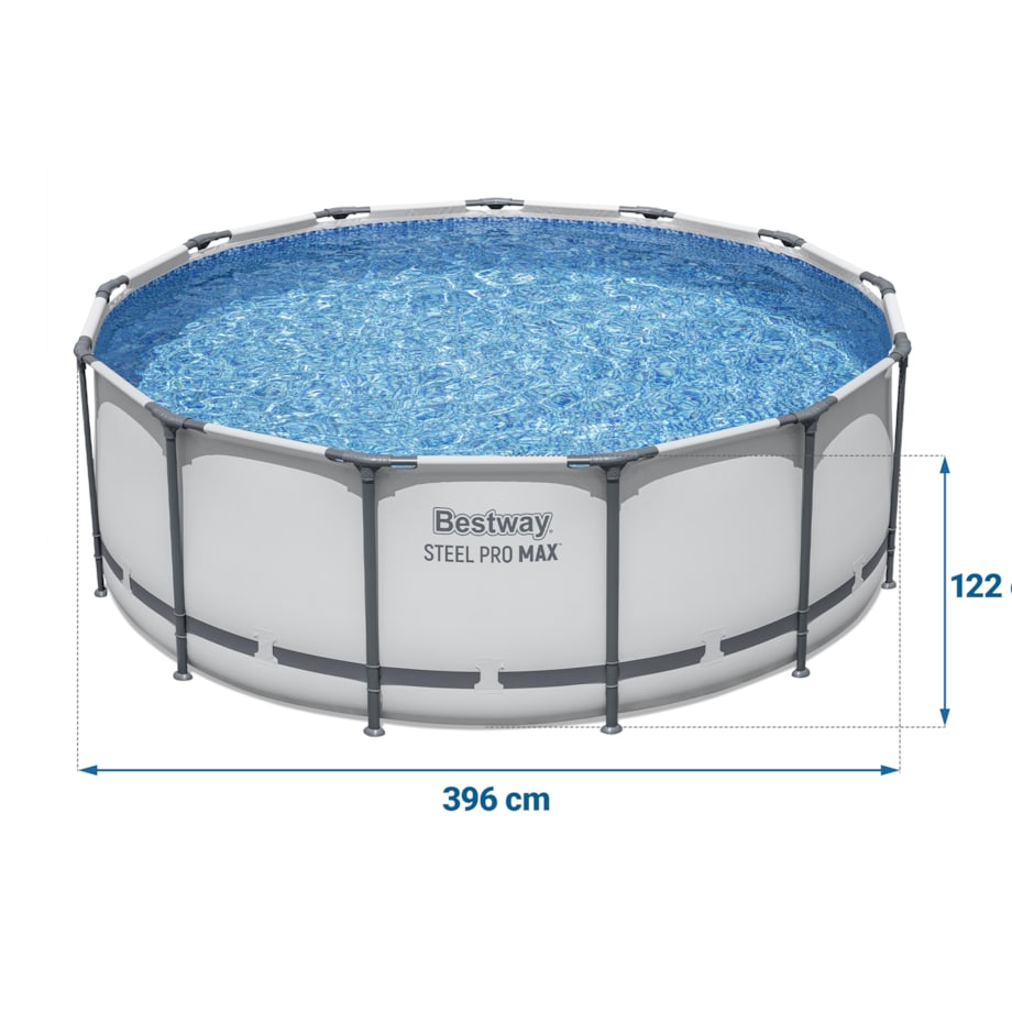 Basen ogrodowy stelażowy 396x122cm Bestway 18w1
