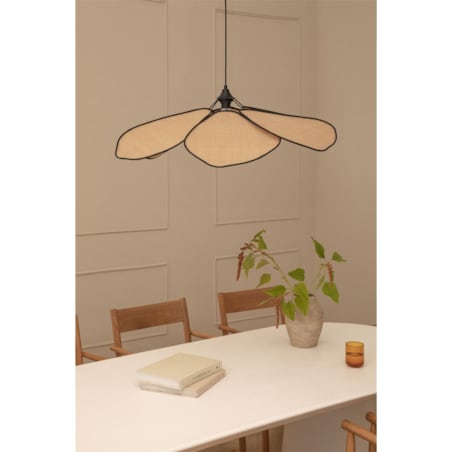 Lampa sufitowa czarno-beżowa Benavid Ø100 cm