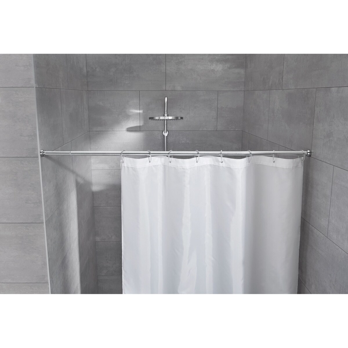 Kleine Wolke Elegancki drążek prysznicowy teleskopowy z dekoracyjną strukturą chrom 21 mm 125-220 cm