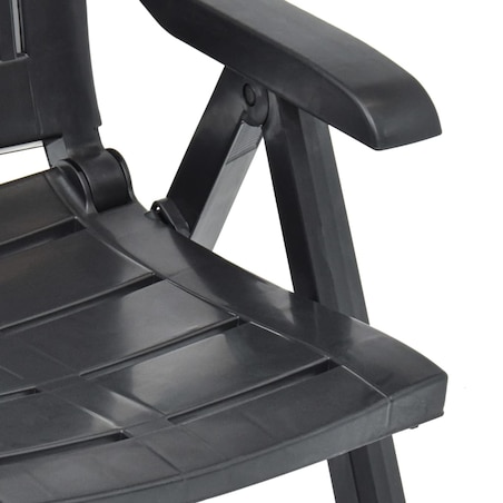 vidaXL Rozkładane krzesła do ogrodu, 2 szt., plastikowe, antracytowe