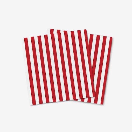 Serwetki świąteczne - czerwone paski - 2 cm (2szt.)