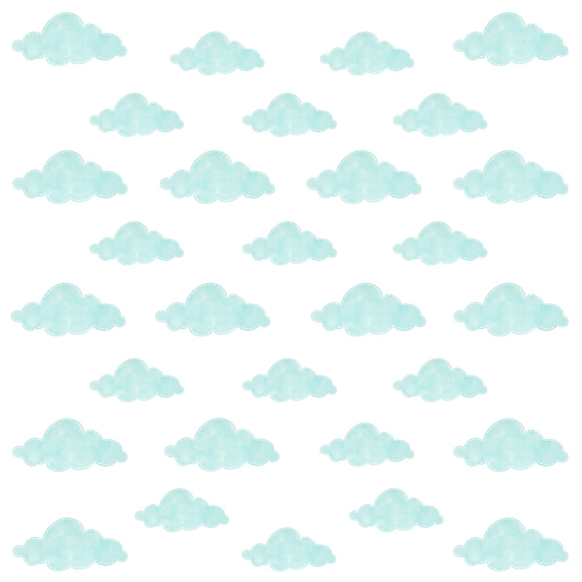 Naklejki Dla Dzieci Turkusowe Chmurki Pastelowe Chmury Styl Boho Zestaw 60x30cm