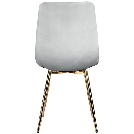 Krzesło tapicerowane szare welurowe pikowane nowoczesne złote nogi