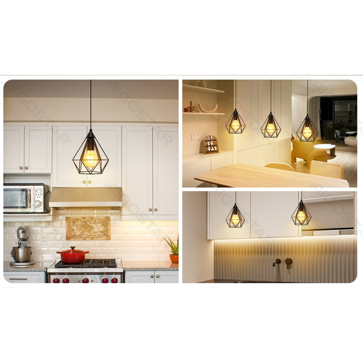 żyrandol z żelazną klatką czarny e27