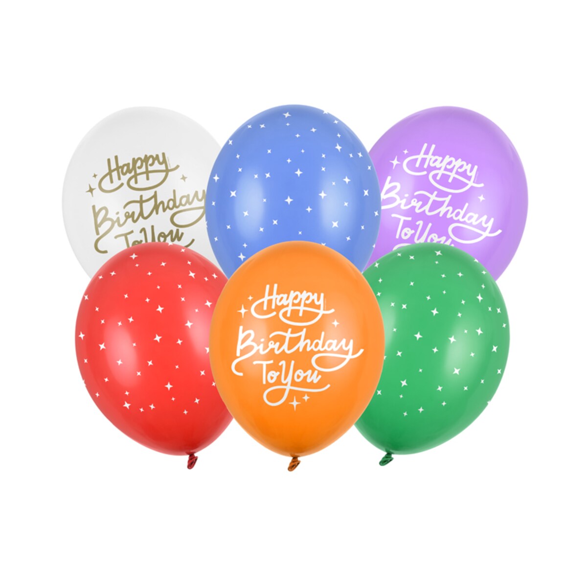 Balony 30 cm, Happy Birthday To You, mix (1 op. / 6 szt.)