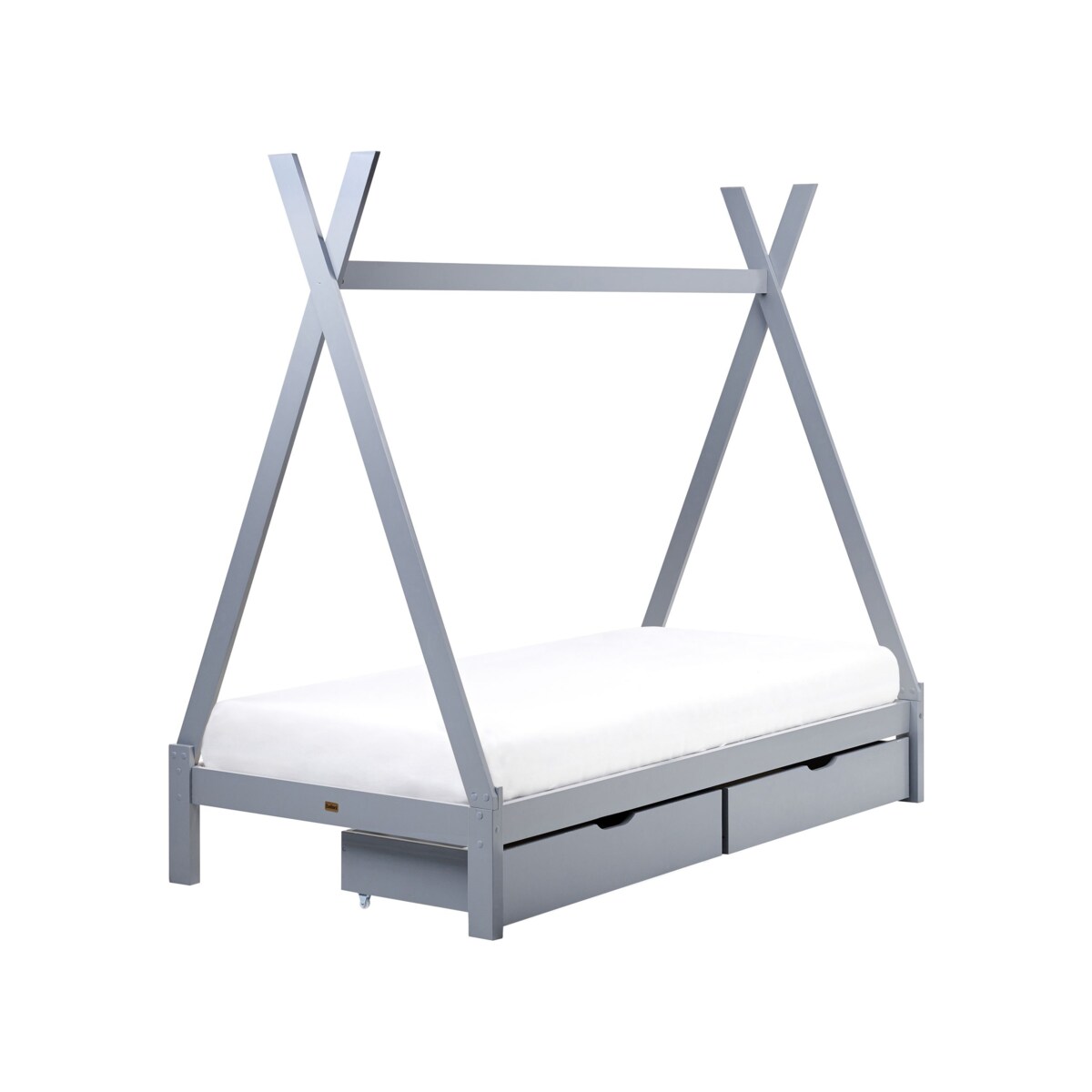 Łóżko z szufladami Drewno sosnowe DEVAY 90 x 200 cm Z miejscem do przechowywania Szary