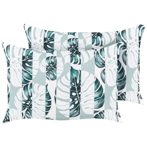 2 poduszki ogrodowe w liście 40 x 60 cm zielone TERMINI