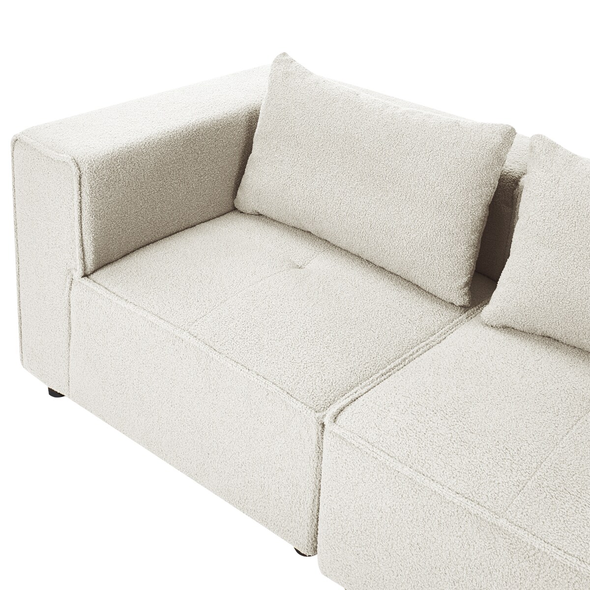 Sofa modułowa dla 3 osób AXEBO Boucle Złamana biel
