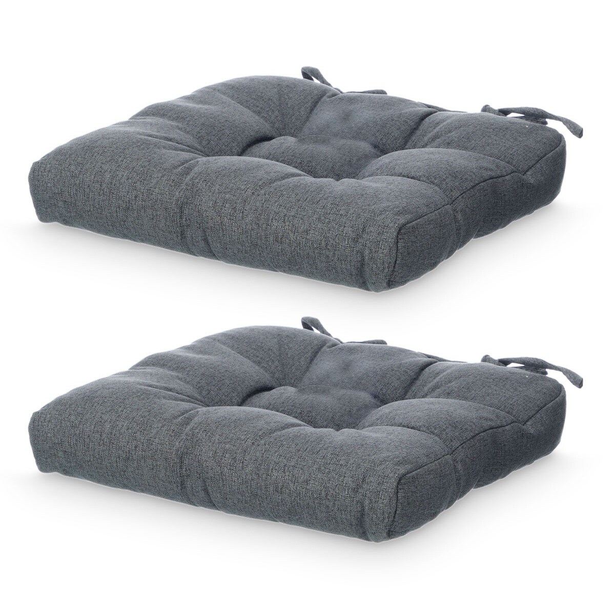 Poduszki na krzesło z pikowaniem i troczkami, 40 × 40 cm