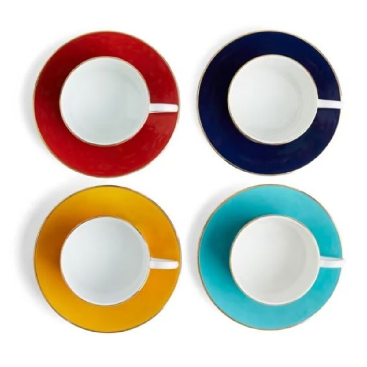 Zestaw 4 filiżanek do herbaty ze spodkami Wonderlust Wedgwood