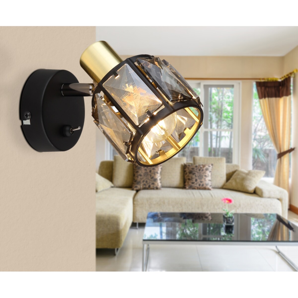 Lampa reflektorowa Indiana 54357-1B kinkiet czarny złoty