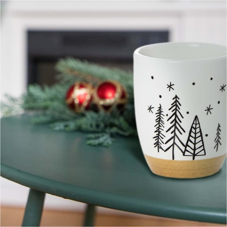 Kubek Świąteczny Boże Narodzenie Zestaw 2 Szt. Drzewka Choinki Prezent