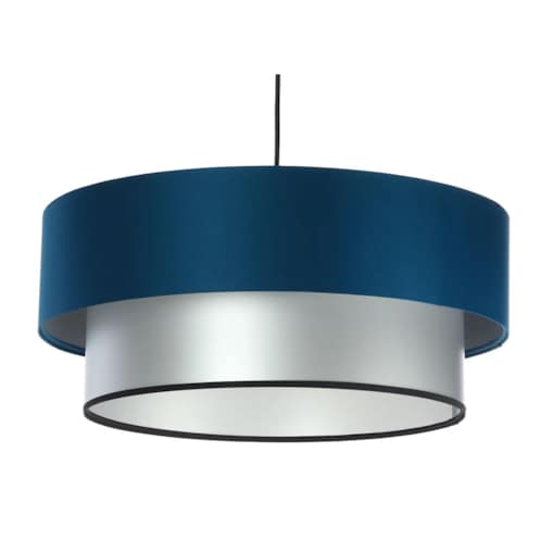 Lampa wisząca DOUBLE BLUE 50 granatowa/srebrna