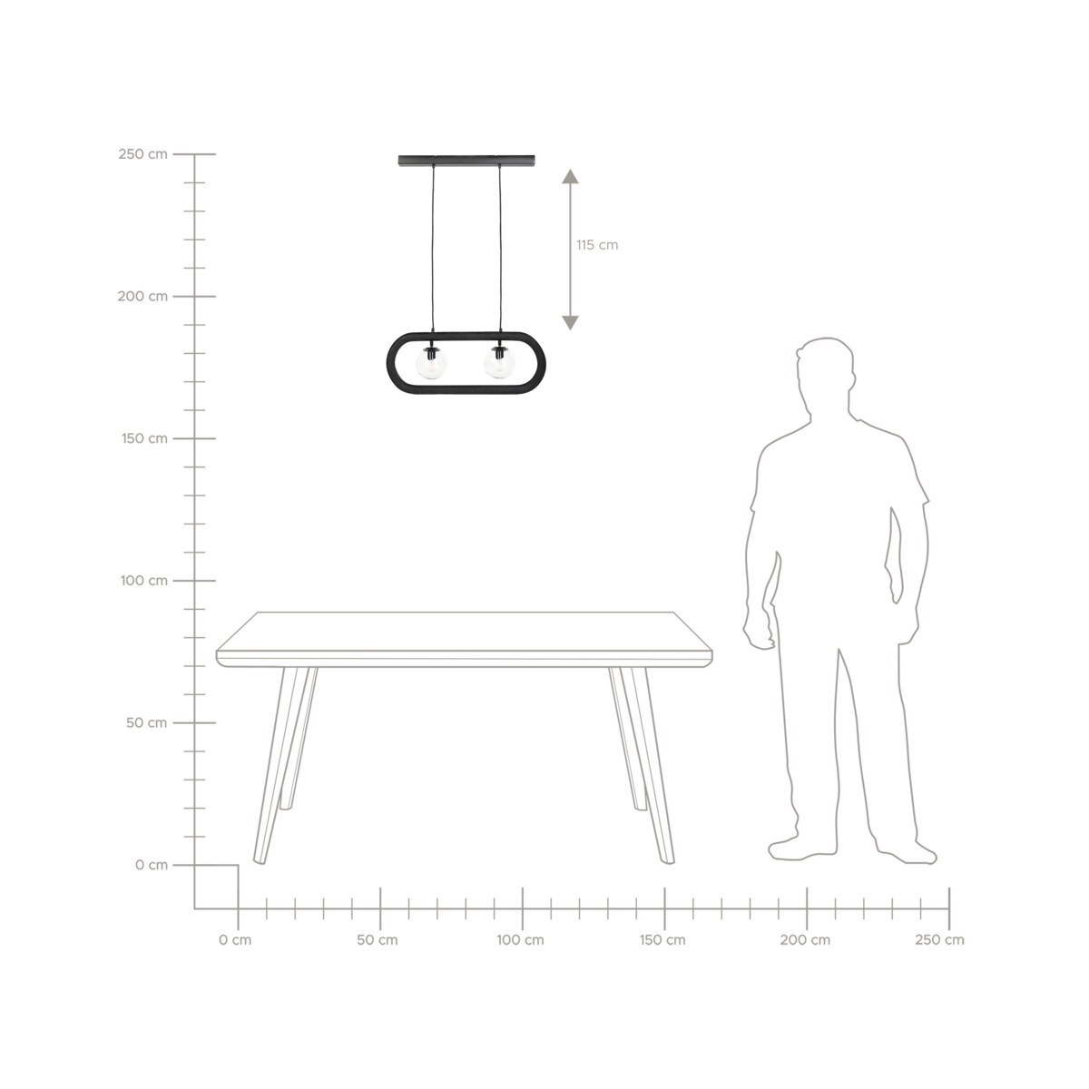 Lampa wisząca drewno mango czarna AYENSU
