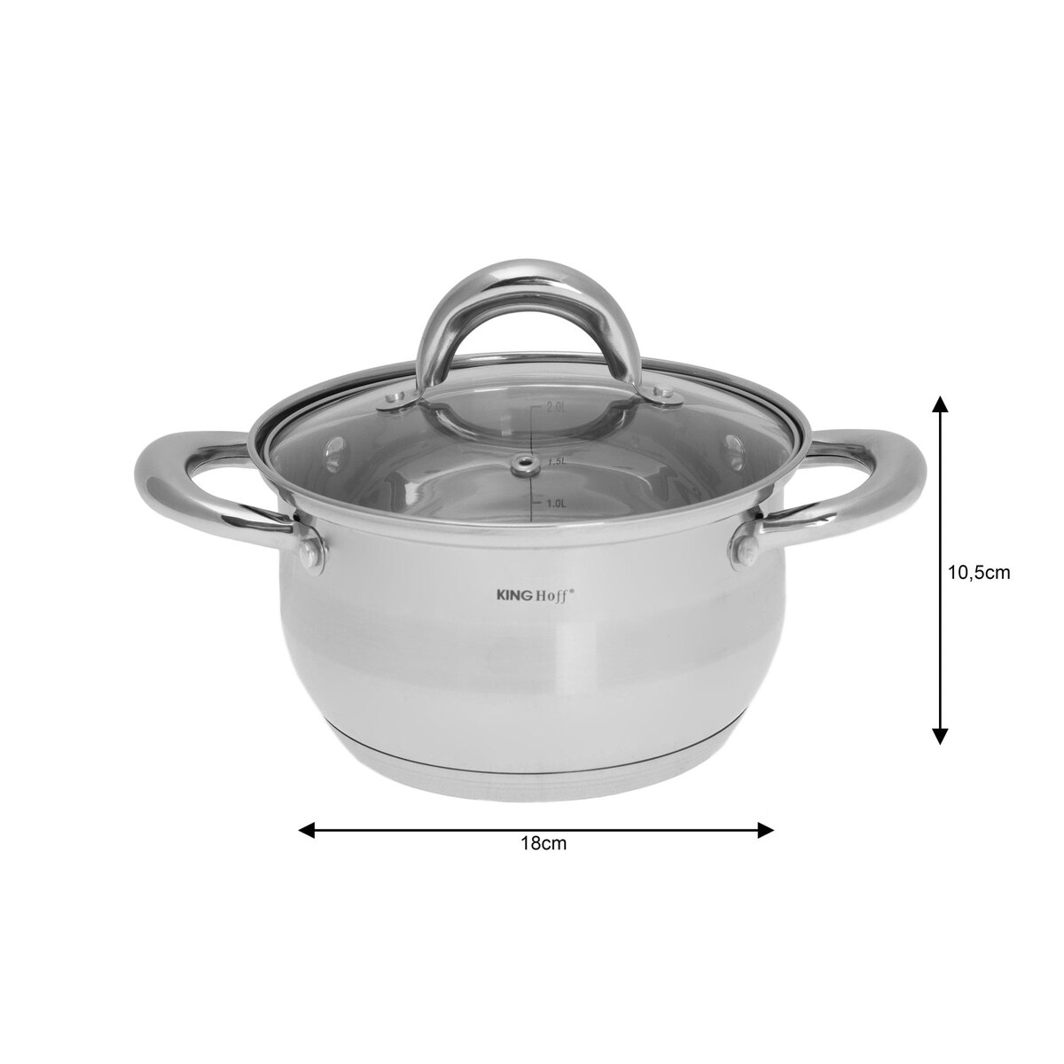 Zestaw garnków stalowych na indukcję 10 ele. garnki komplet KINGHOFF Silver