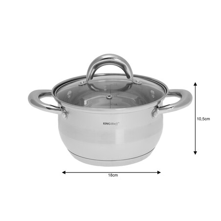 Zestaw garnków stalowych na indukcję 10 ele. garnki komplet KINGHOFF Silver