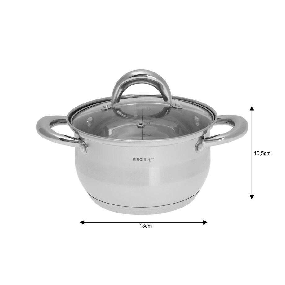 Zestaw garnków stalowych na indukcję 10 ele. garnki komplet KINGHOFF Silver