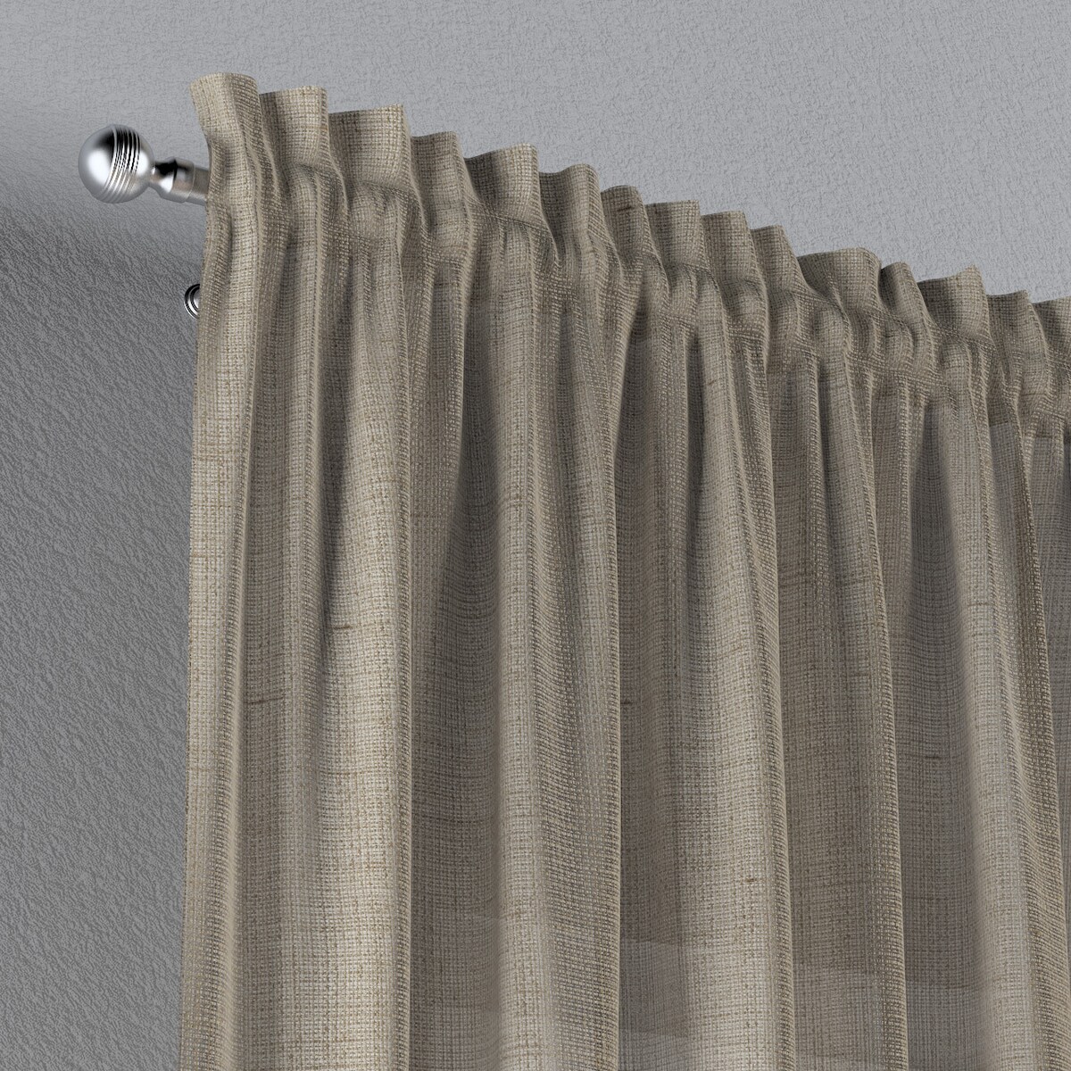 Zasłona na kanale z grzywką 1 szt. 130x260 ciemny beż